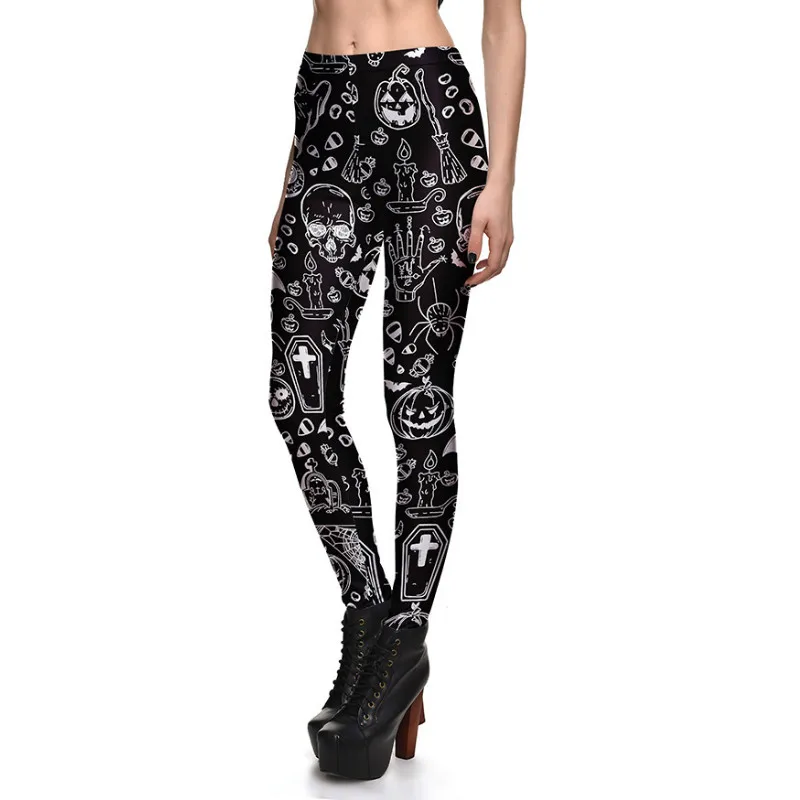 [You\\\'re My Secret] 2021 Hot Women Leggings Black and White Graffiti Gothic Fitness Pants Ouija  High Waist Tights Pencil Pants