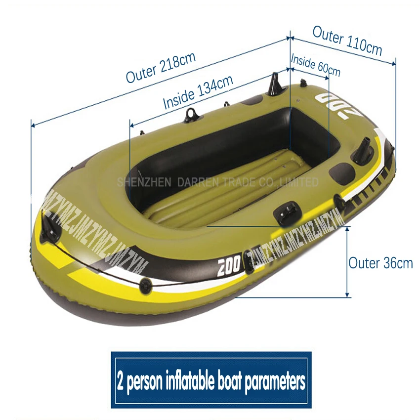 1 PC 2 person kayak thick rubber boats inflatable fishing boat  kayak assault hovercraft wear-resistant boat rubber