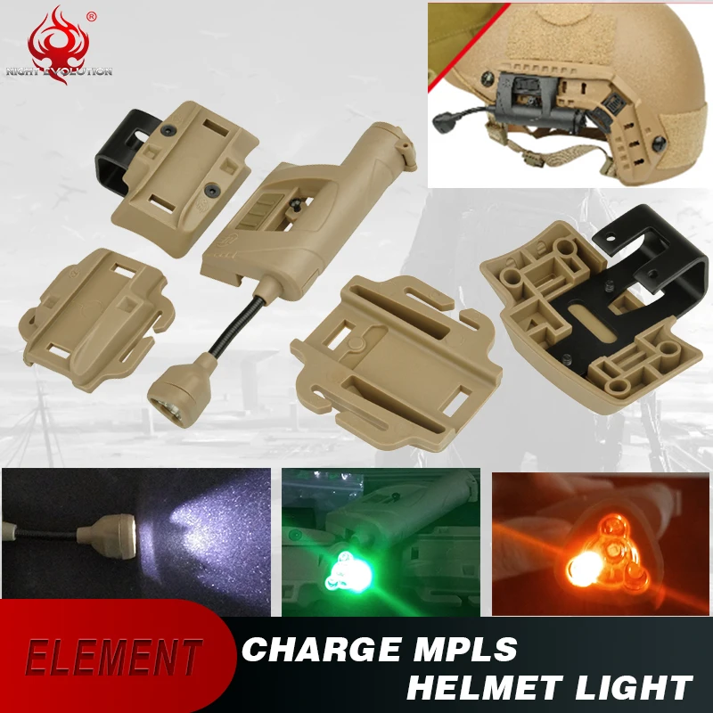 Element Airsoft Tactical Helmet Light Flashlight Green Red IR Laser Lamp Mpls 4 Mode FAST Military Accesories NE05006