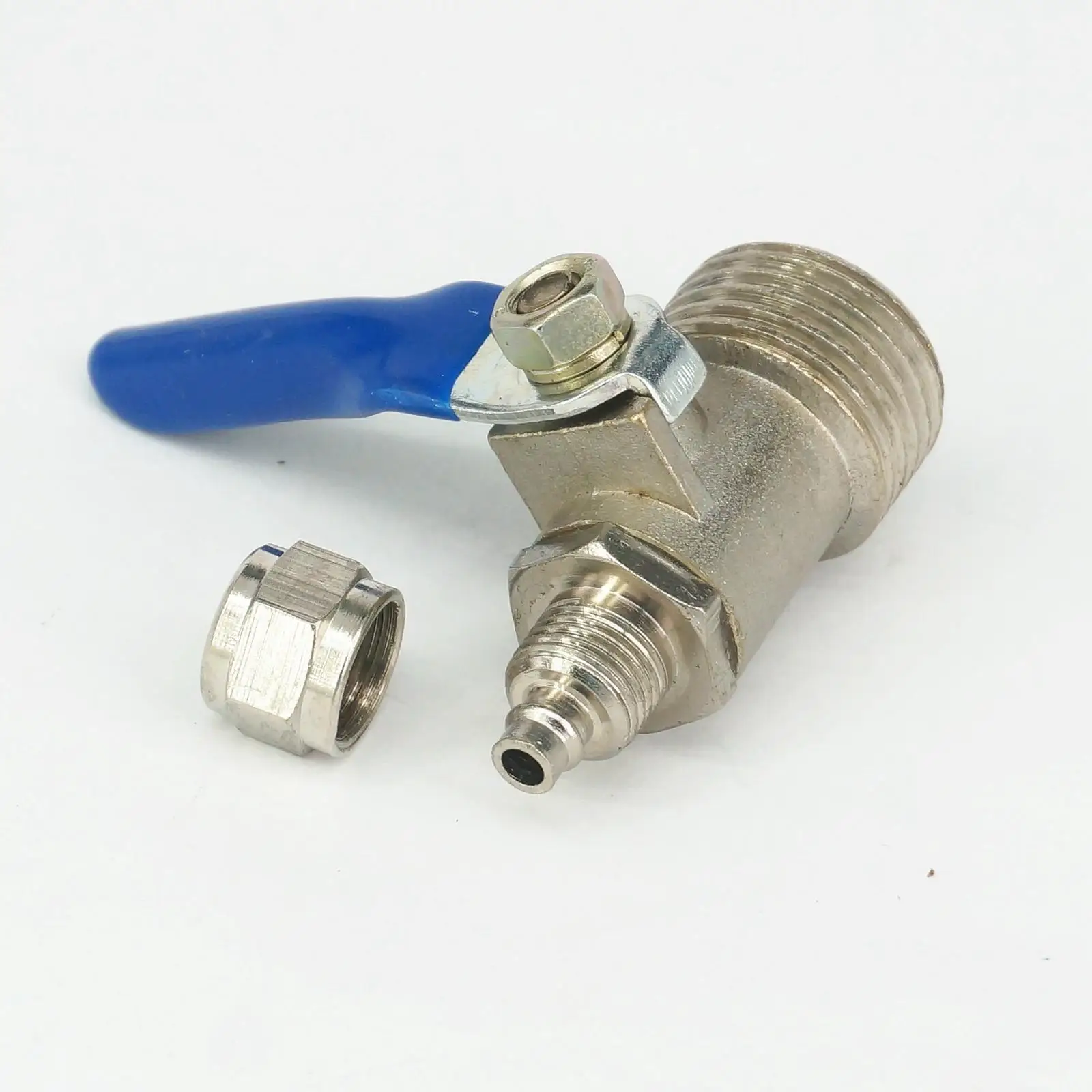

1/2" BSP Male -Fit Hose O.DxI.D 6x5mm Nickel Plated Brass Quick Fit Ball Valve