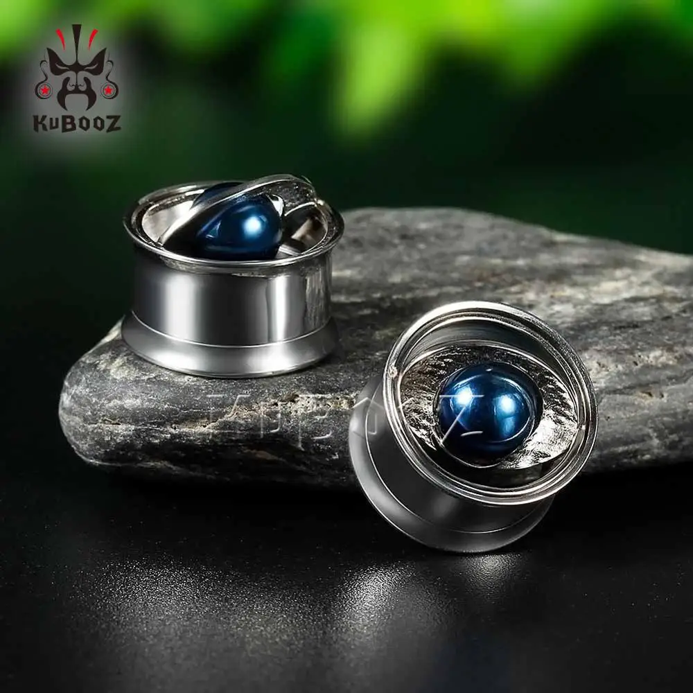 KUBOOZ Screw Ear Plugs Tunnels Stainless Steel Expander Flesh Gauges Studs Earrings Fashion Planet Piercing Body Jewelry Gift