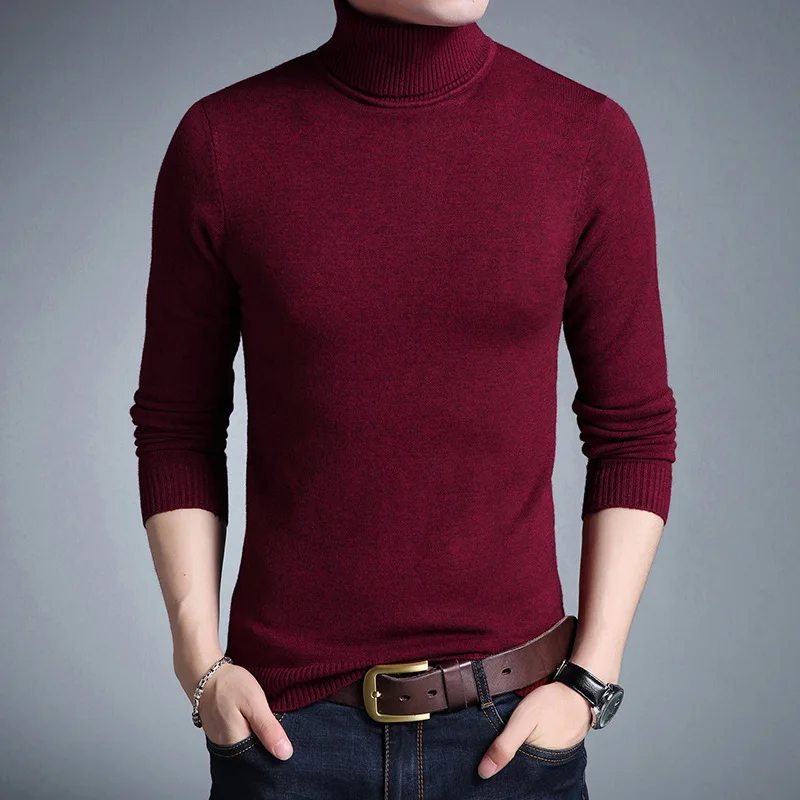 2023 Fashion Brand New Turtleneck Sweater Men Mens Pullover Slim Fit Jumpers Knitred Autumn Casual Men Clothes Pull Homme