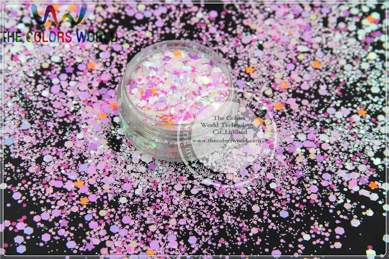 ALF253-129  Mix Size and colors shapesGlitter for Nail Art  and DIY supplies