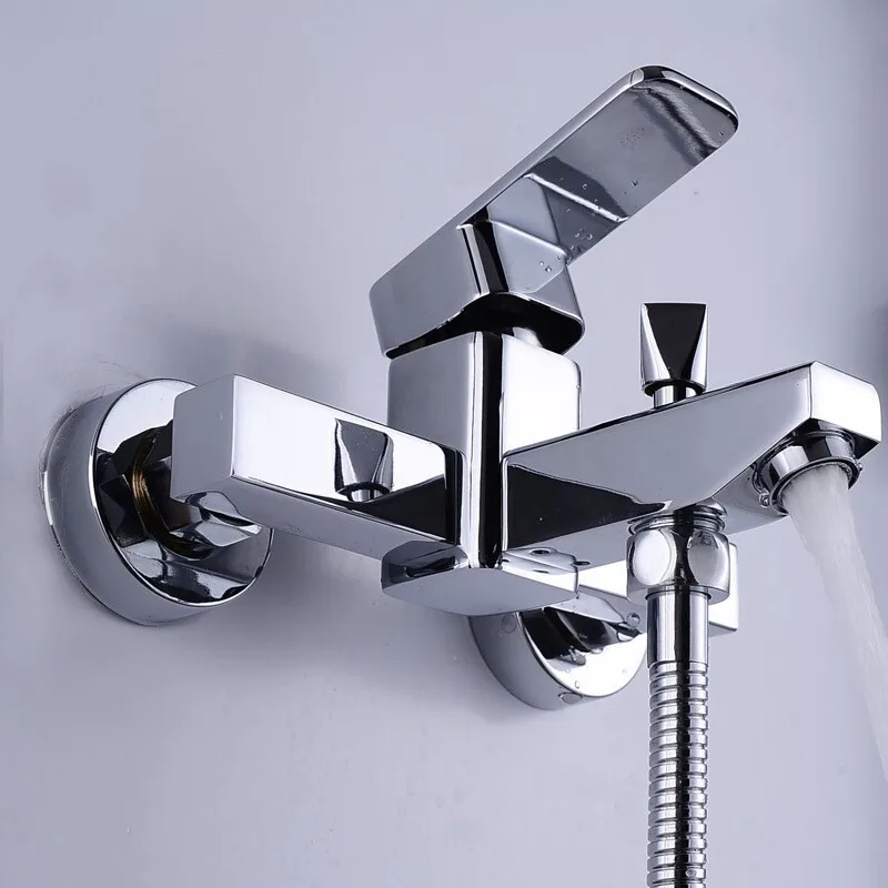 

2015 Limited Chrome Shower Panel Copper Bathtub Faucet Shower Triple Tap Water Bathroom Concealed Cold And Hot Mixing Valve