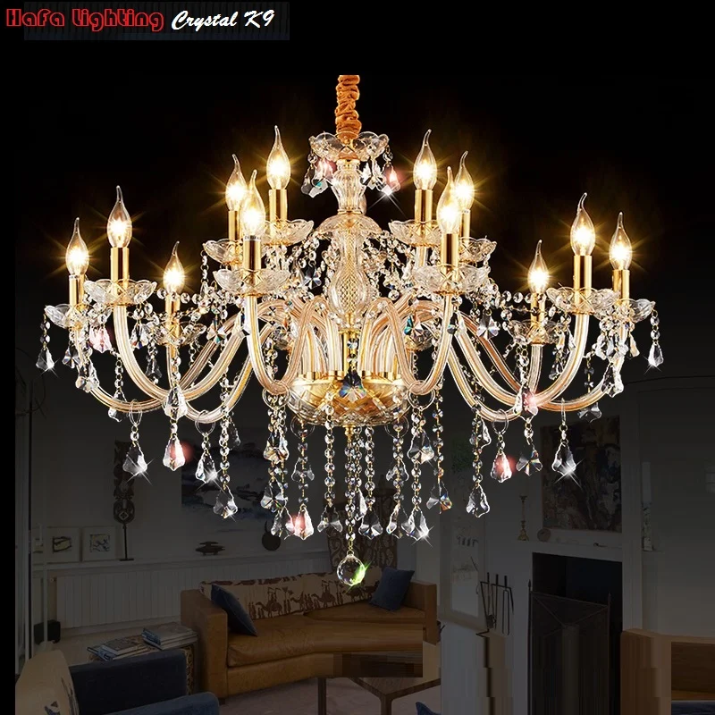 Crystal chandelier Lighting Luxury Fashion LED Crystal Chandeliers Light K9 Crystals Lamp Hotel Lighting Room Chandelier light