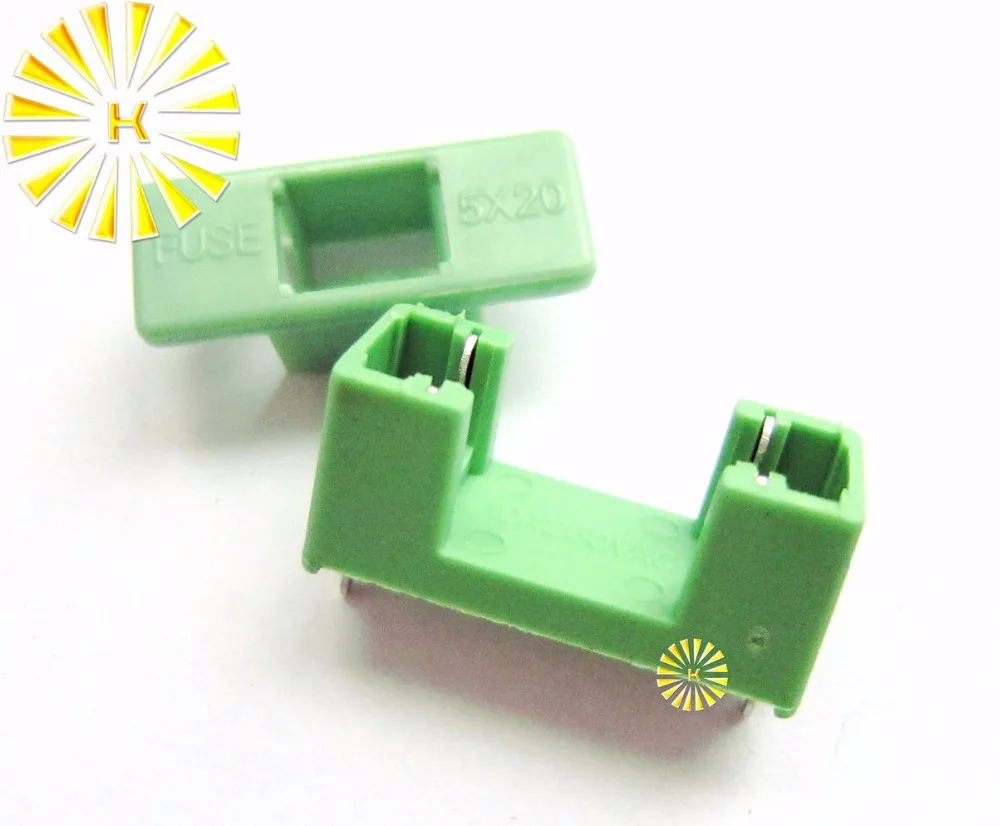 

FREE SHIPPING 100PCS x 5*20mm 22mm Pitch Green Fuse Holder with Cover PTF-78