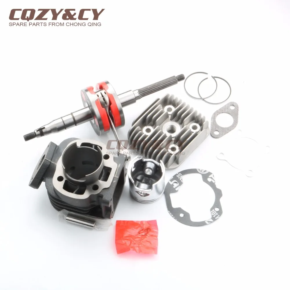 47mm / 10mm 70cc Big Bore Cylinder Kit & Cylinder Head Cap & High quality crankshaft for ADLY PT 50 Rapido 50 2T