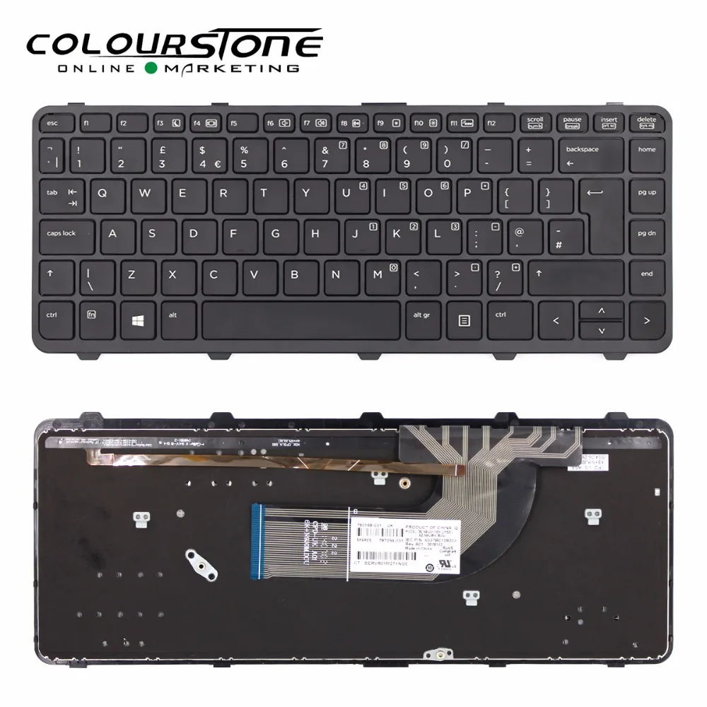 Imagem -02 - Teclado de Laptop 430 g2 uk Teclado Preto com Retroiluminação e Quadro para hp Probook 440 g1 440 g2 445 uk Black