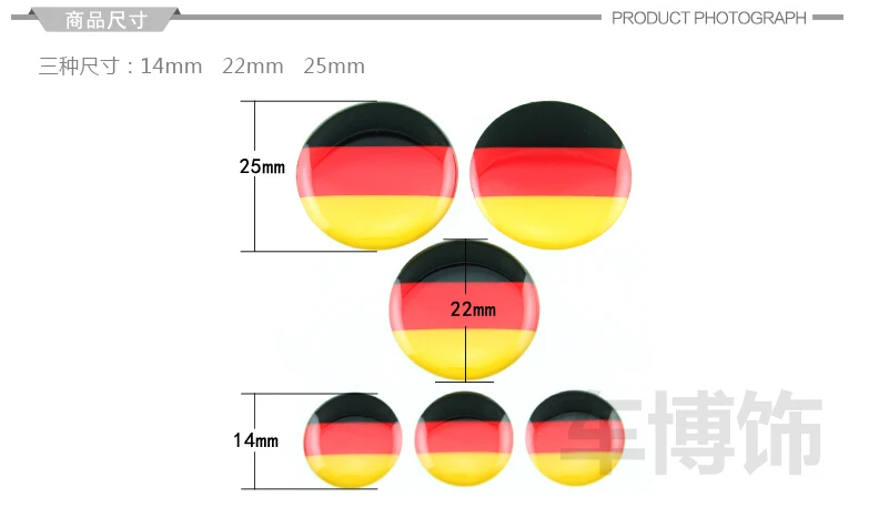 6 Stks/set Auto Duitsland Duitse Vlag Embleem Badge Sticker Interieur Decor Voor Golf 6/7 Nieuwe Polo Bora Lavida cc