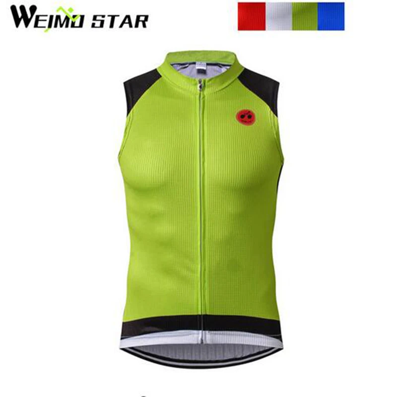 WEIMOSTAR Team Cycling Vest MTB Sleeveless Bicycle Jacket Ropa Ciclismo Bike Clothes Top Shirts Size S-3XL