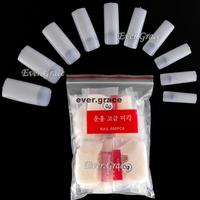 New 500pcs Acrylic UV Gel Natural French Acrylic False Nail Art Half Tips Tools