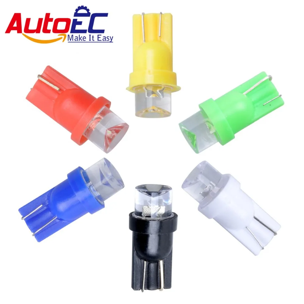 

AutoEC 1000X T10 w5w 1 smd led 158 168 192 193 194 2825 921 Concave Car Instrument Lights 12V 5 colors #LB33