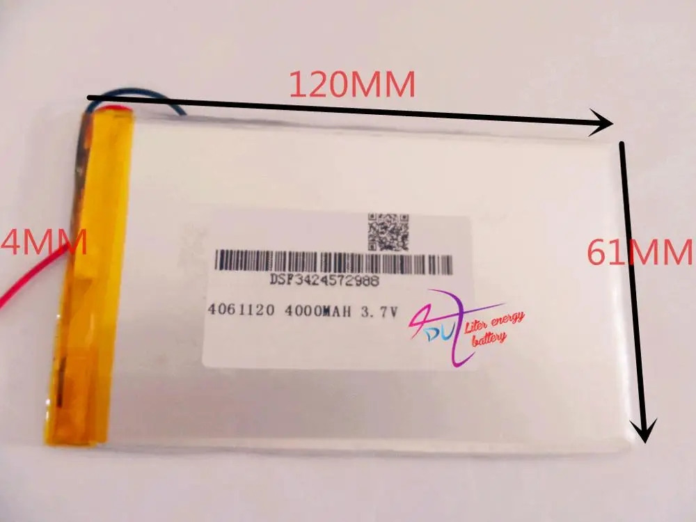 best battery brand 4061120 3.7V 4000mAH (Real Capacity) Li-ion( Polymer lithiumion) battery for 7 inch S3 Tablet PC 4.0*61*