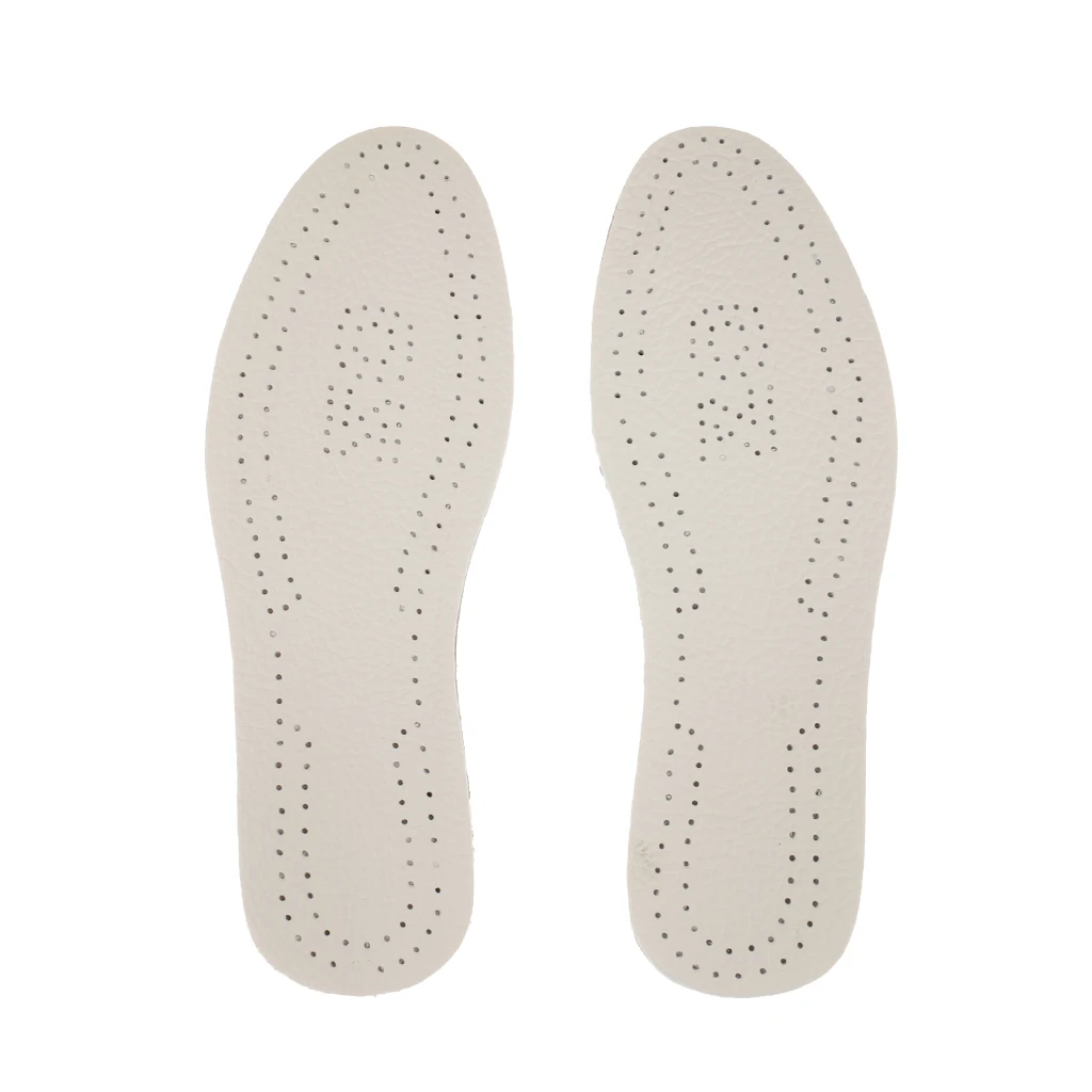 Semelles orthopédiques unisexes de type O pour femmes et hommes, coussin de pied en cuir blanc L