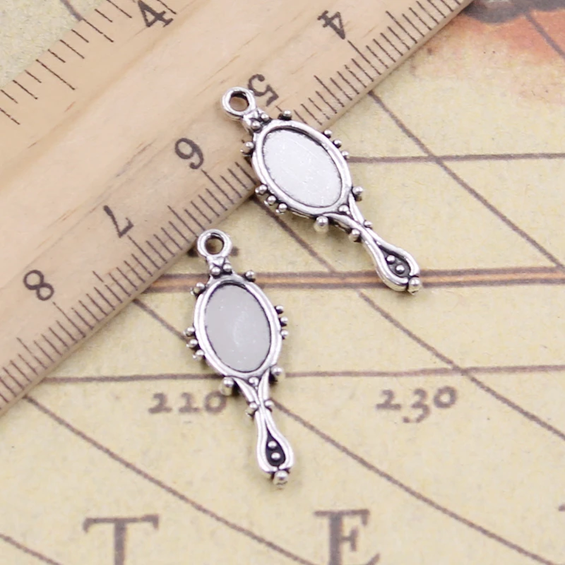 30 sztuk Charms diabeł lustro 27x10mm tybetański srebrny kolor wisiorki antyczna biżuteria Making DIY Handmade Craft