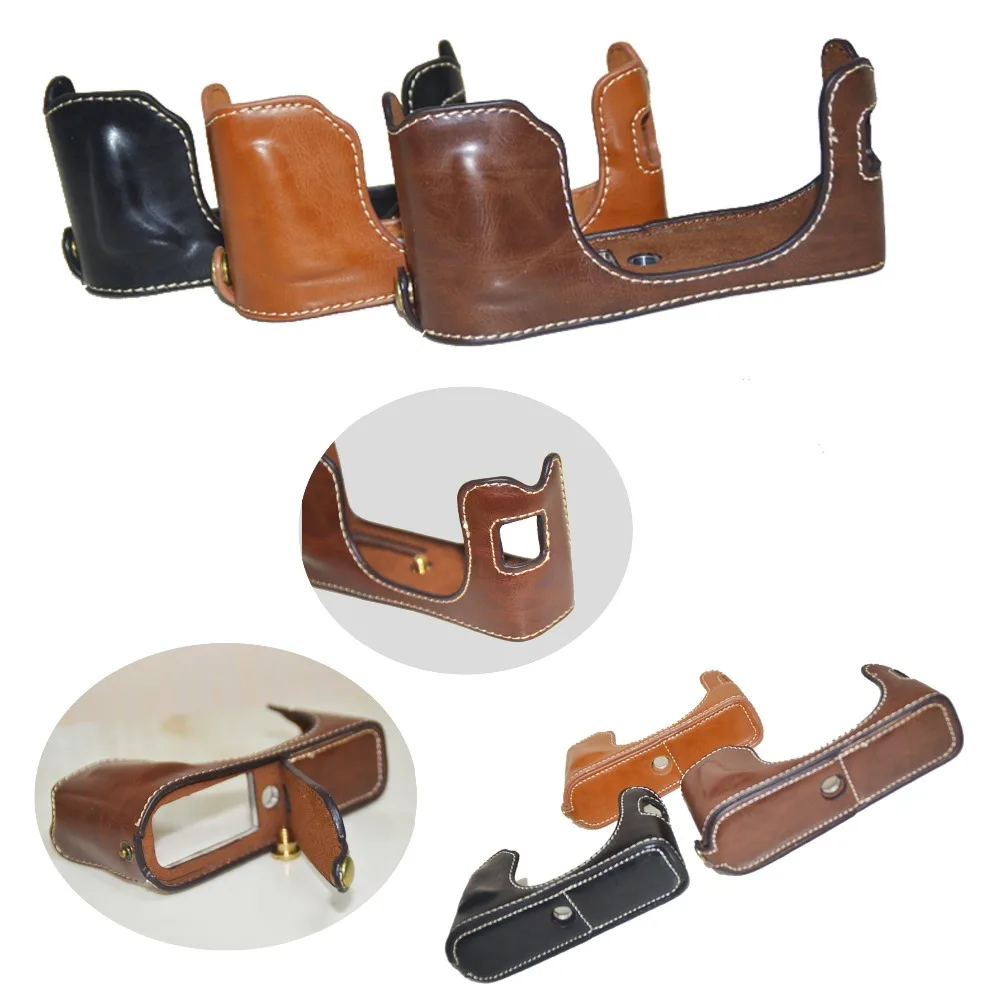 Fujifilm X100F جراب كاميرا من الجلد الصناعي ، نصف حقيبة ، غطاء سفلي ، تصميم بطارية مفتوح ، Fuji X100F ، مجموعة جديدة