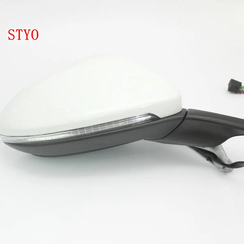 STYO Car Electric Auto Fold Side Mirror Rear View Mirror With Cover and Mirror GLASSES Fold Switch For LHD VW Golf 7 MK7 MKII 7