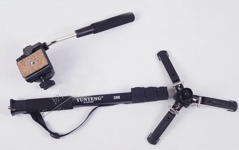 

Photography Yunteng VCT 288 Photography Camera DV VCR Tripod Monopod Fluid Pan Head Unipod Phone Clip Holder