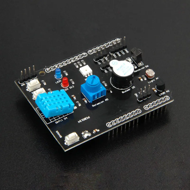 

Multifunction Expansion Board DHT11 LM35 Temperature Humidity For Arduino UNO RGB LED IR Receiver Buzzer sensor