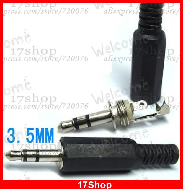 

200PCS 3pin Stereo 1/8" 3.5mm Headphones Plug TO speaker Cables DIY