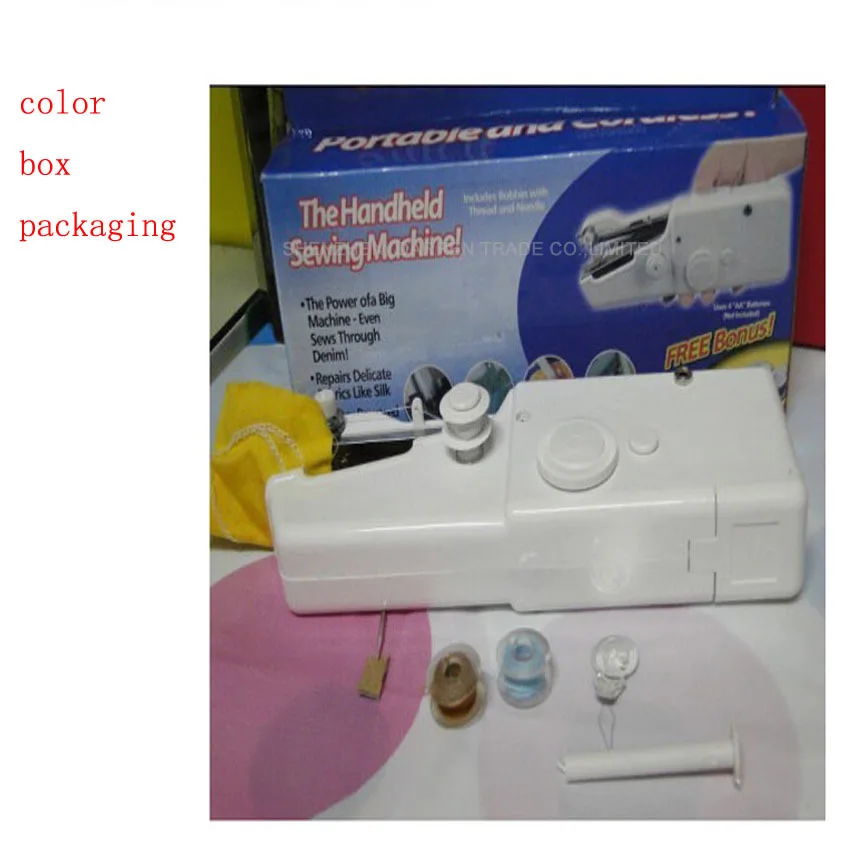 10pcs/lot Mini Sewing Machine Electronic Portable Cordless Stitcher Household Handy Stitching Machine