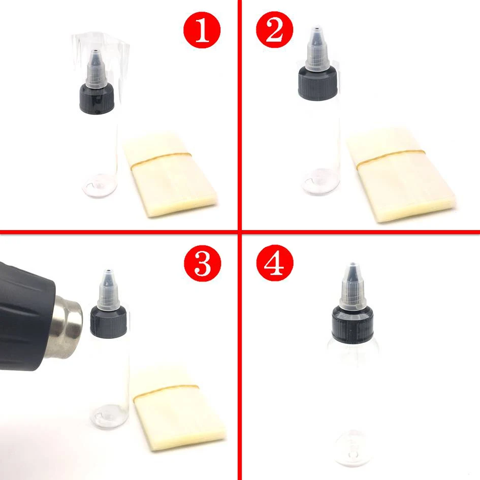 200pcs/lot Clear PVC Heat Shrink Wrap Film for 30ml 60ml Tattoo Ink Pigment Bottles Twist Cap Tattooing Bottles