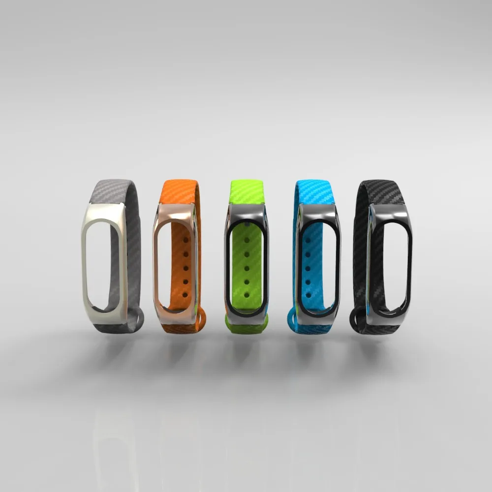 ซิลิโคนคาร์บอนไฟเบอร์สายรัดข้อมือสำหรับ Xiaomi Mi BAND 2 สร้อยข้อมือขยายสายคล้องสายรัดข้อมืออุปกรณ์เสริม