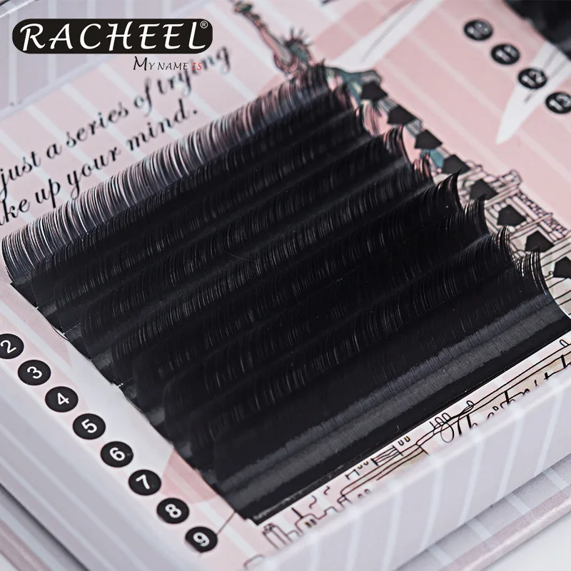 C/D Curl 18 Rows 8-13mm Mixed Length Natural Dense Grafting Eyelashes High Quality Super Soft Eyelash Extensions