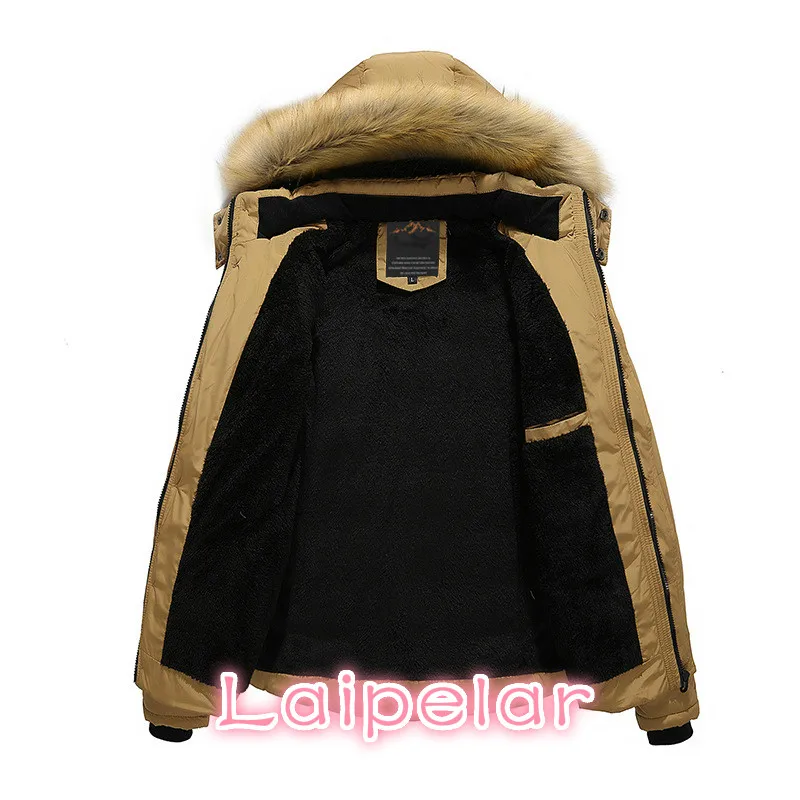 Fit-25 'C Uomini Giacca Invernale di Marca Nuovo Parka Cappotto Degli Uomini Imbottiture Tenere in Caldo di Modo M-4XL 5XL 6XL Laipelar