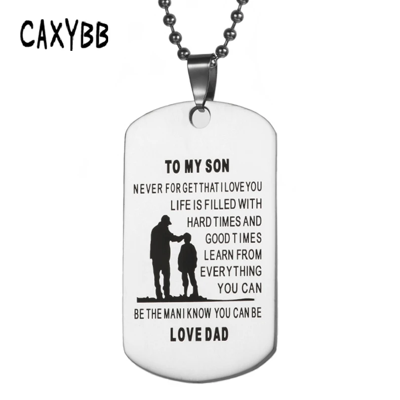 New personalized dog tag necklaces stainless steel military necklace father give Son of the gift Father 's Day necklace