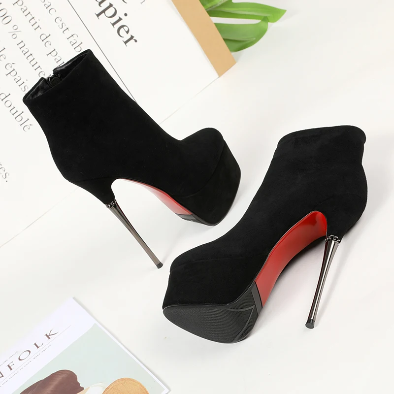 MORAZORA 2021 Spring Autumn Women Boots Round Toe 16cm Stiletto High Heels Platform Boots Sexy Ladies Ankle Boots Fashion Shoes