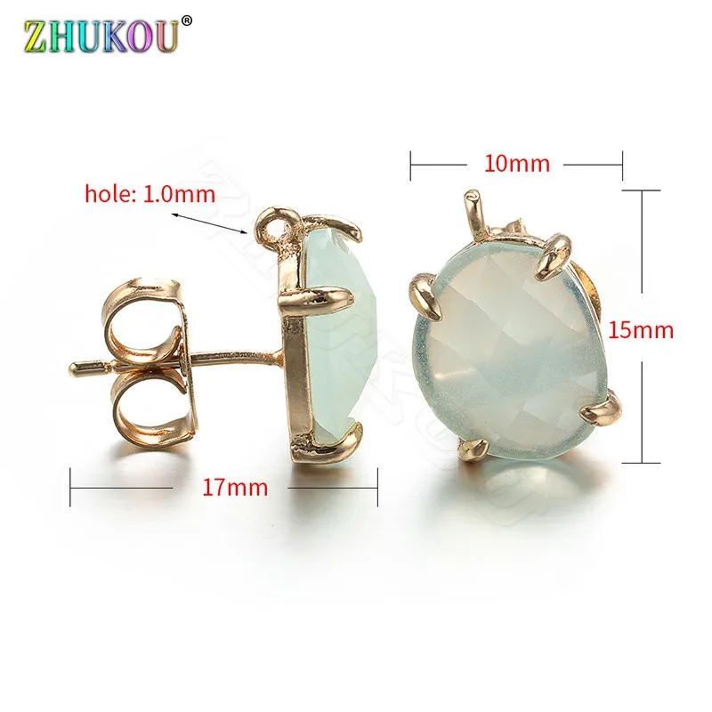 ZHUKOU 10x15mm Simplicity Square Stud Earrings with Natural Pearl Earrings Piercing Fashion Earrings Jewelry  Model: VE32A