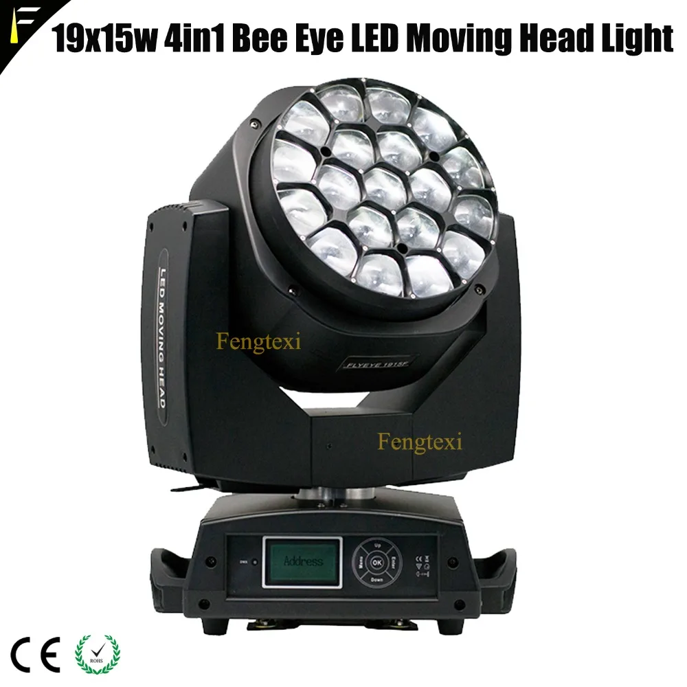 Honeycomb Effect 19x15w 19x15 4in1 RGBW Big Bee Eye LED Moving Head Light Zoom Wash Beam Lights