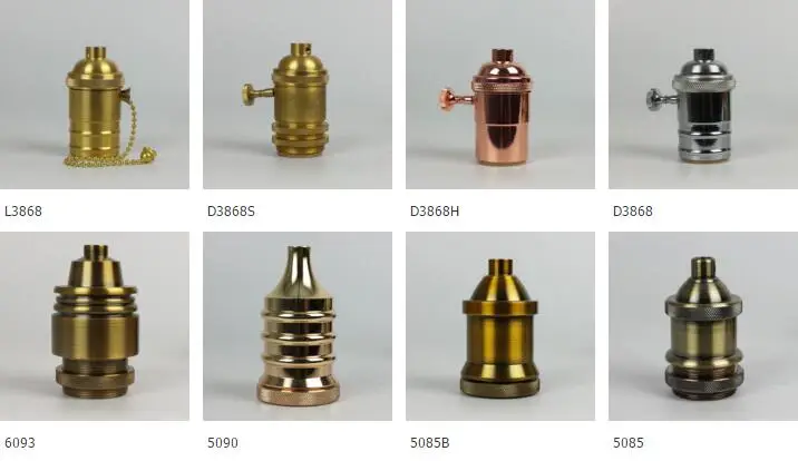 Vintage E27 Lamp Holder Loft Industrial Style Brass E27 Socket Edison Lampholder Base For Pendant Light