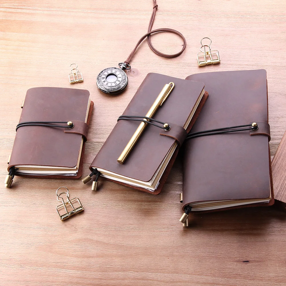 Leather Writing Journal Notebook Refillable, Pocket Vintage Leather Travel Journal Diary, Antique Handmade Travelers N