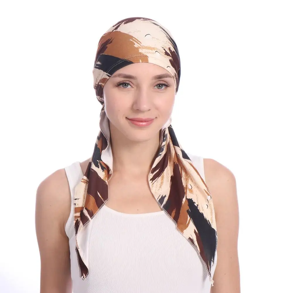 Casquette de perte de cheveux pour femmes musulmanes, Hijab, chimio, Cancer, écharpe de tête, Turban, portefeuille, bandana islamique, imprimé, arabe, élastique, moyen-orient, nouvelle collection