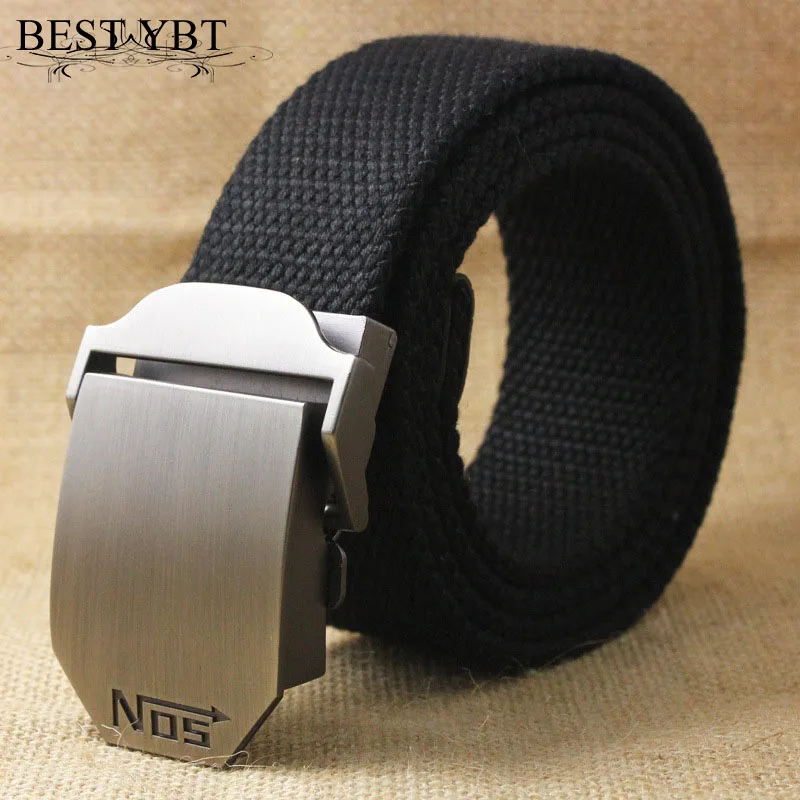 Best YBT Hot Male Tactical Belt Top Quality 4 mm Thick 3.8 cm Wide Casual Canvas Belt Outdoor For Men Automatic Buckle Belt