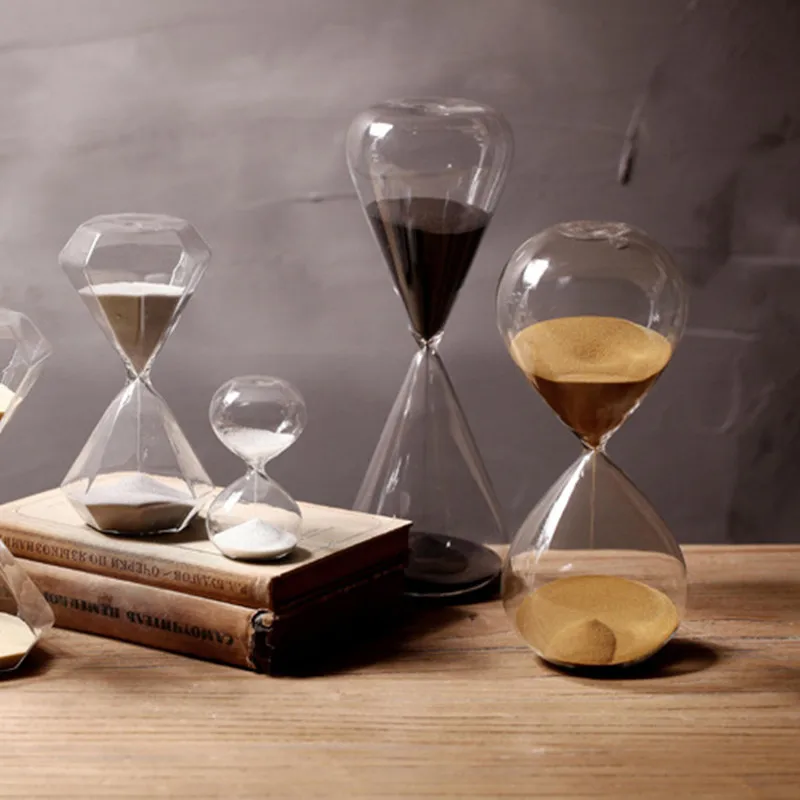 60 Minutes Timing Hourglass Height 24cm Creative Gift Glass Sand Timer Sandglass Golden Sand Home Decoration reloj de arena