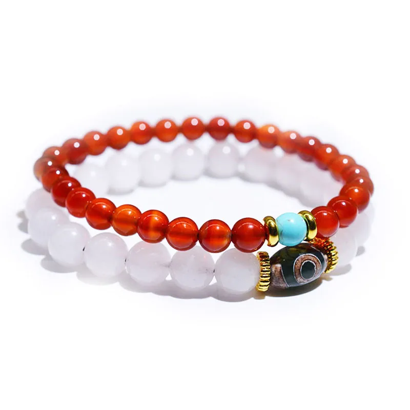 Drop Shipping Mixed Natural Jade Bracelet 2 PCS Men's Bracelet Women's Bracelet Wrap Handmade