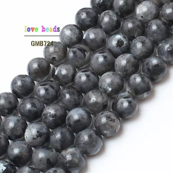 Natural Stone Beads Labradorite Larvikite Round Loose Beads For Jewelry Making 15.5inch/strand Pick Size 4 6 8 10 12 14mm