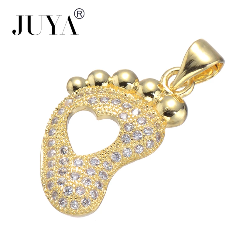 2 Pcs Supplies Jewelry Copper Zirconia Girl Mama Connectors For Jewelry Making Baby Foot Snowflake Pendants Ball Magnetic Charms