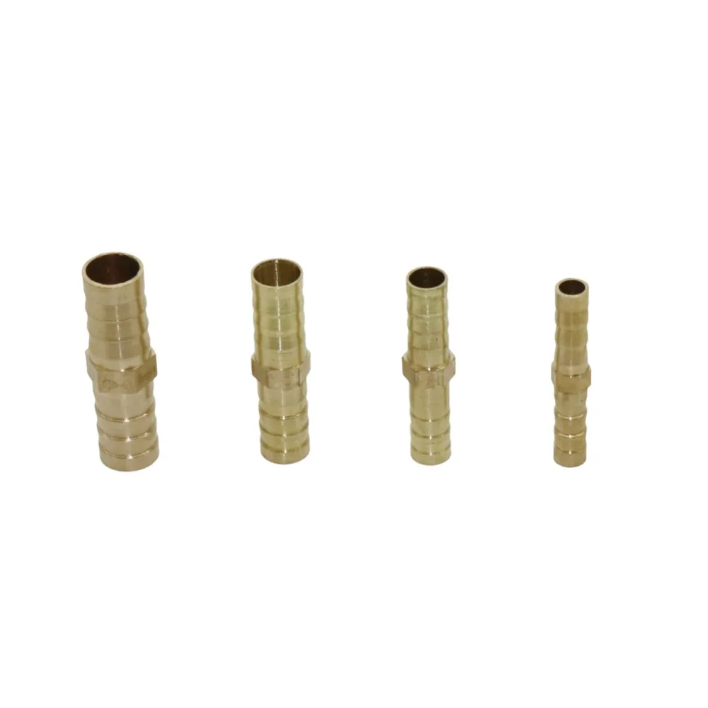 Conector recto de latón con púas para riego de jardín, tubería de agua y aire, tubo de Gas, manguera de Acuario, accesorios de cobre, 6mm, 8mm, 10mm, 12mm