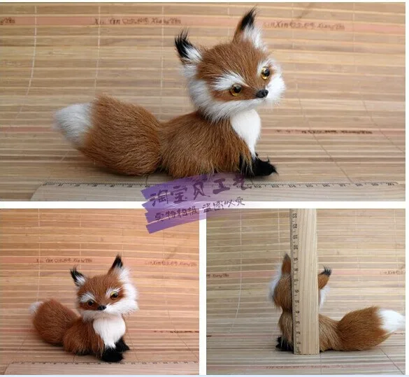 small cute simulaiton foxes toy brown fox doll decoration doll gift toy about 13 * 5 * 11cm 2112