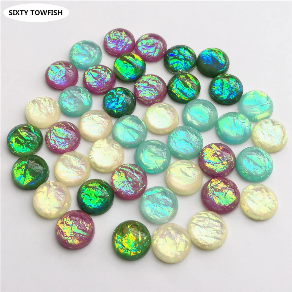 30 pcs/lot Round beads Resin Diameter 12mm Mixed Colors Cabochon Domes Flat back DIY Jewelry Finding Pendant Settings S1005