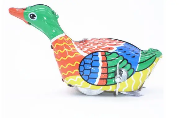 High Quality Funny Vintage Retro WIND UP Walking Metal Tin Toy Swimming Duck Tin Kids Toy For Children Sports toys YH1004