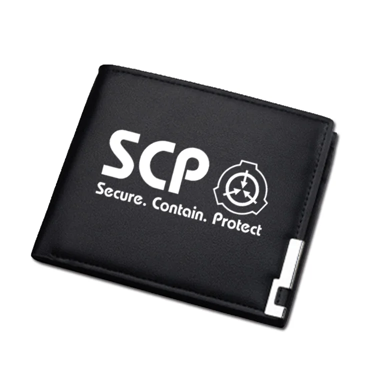 SCP Secure Contain Protect Print Unisex Long Purse Pu Leather Short Wallet SCP ID Card Holder Women Money Bag Coin Change Purses