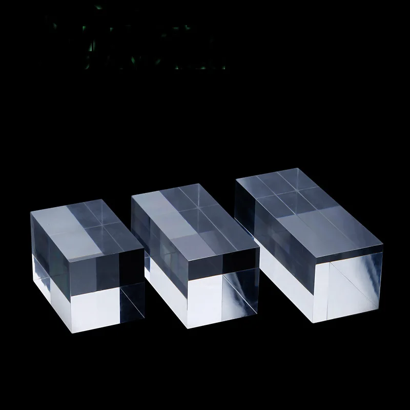 Trasparente acrilico solido Perspex Display Block Stand anello orecchino collana organizzatore contatore gioielli aggiungi altezza vetrina