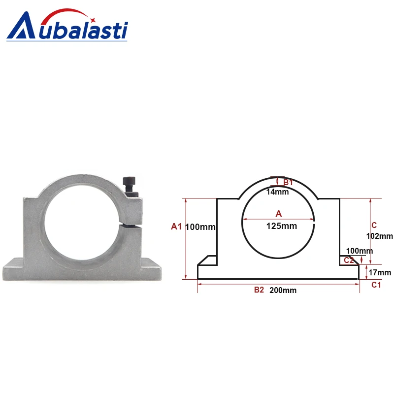 Aubalasti 125mm Spindle Motor Bracket Seat Clamp Motor Holder Spindle Fixture use for CNC Spindle Motor 125mm 5.5kw 7.5kw 11kw