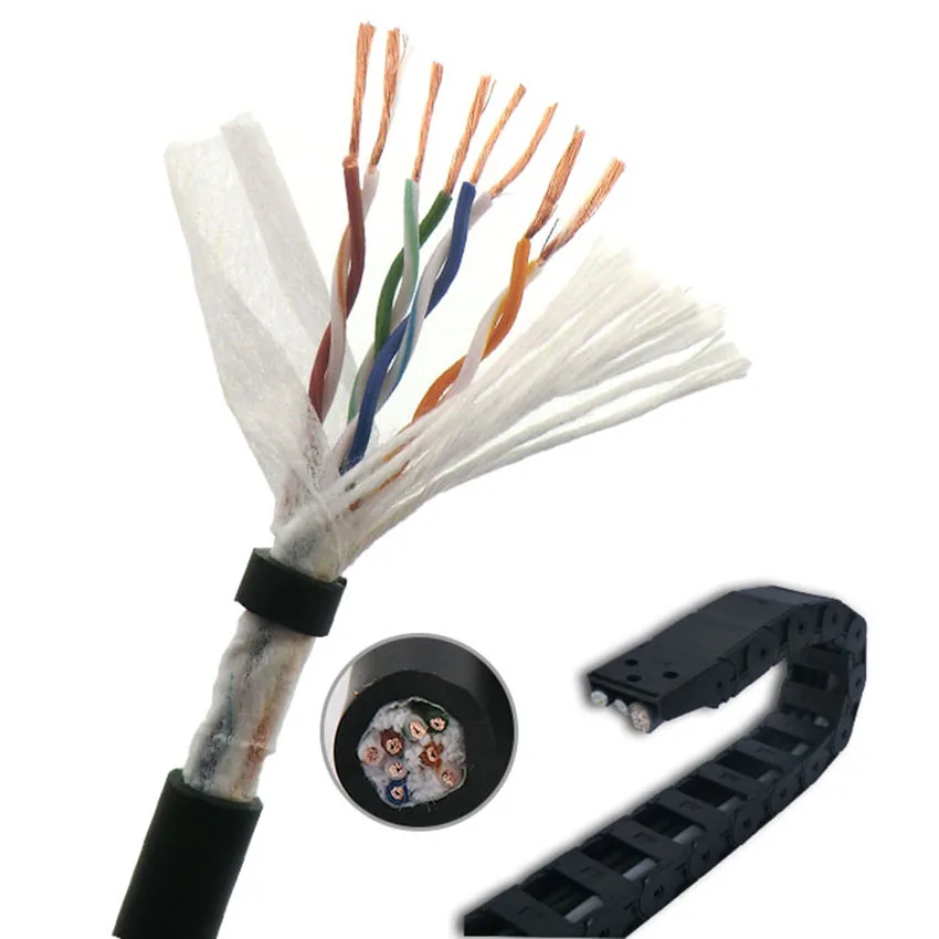 Cable de remolque Cat5e para cable de cadena de arrastre Ethernet altamente flexible (cable especial) (UTP-5E)