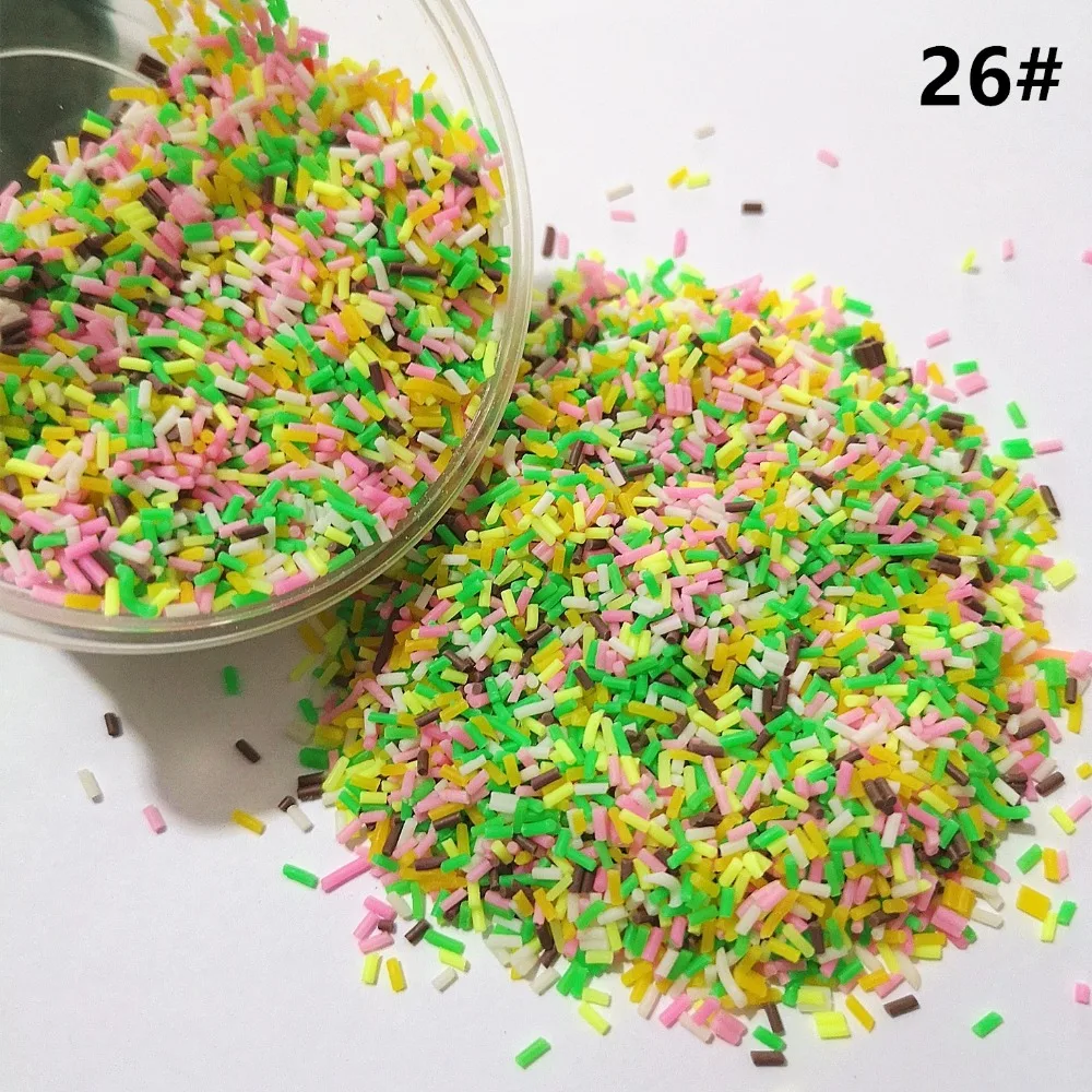20g Polymer Clay Streusel Bunte süße gefälschte Fruchtzucker Schokoladenkorn Simulation Lebensmittel Heimdekoration Puppenhaus – Detail 26
